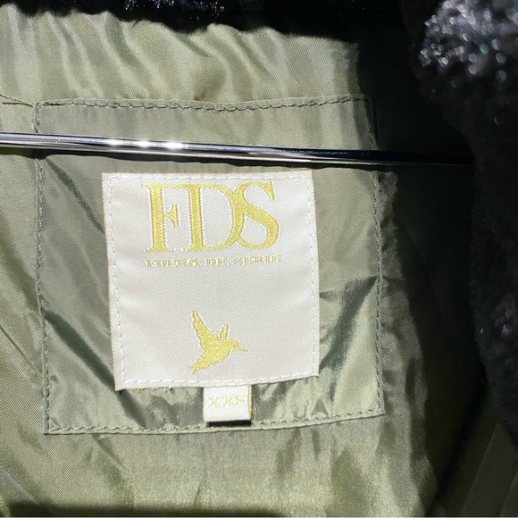 FDS Faux Fur Hooded Parka Jacket / Army Green / XXS - Picture 9 of 10